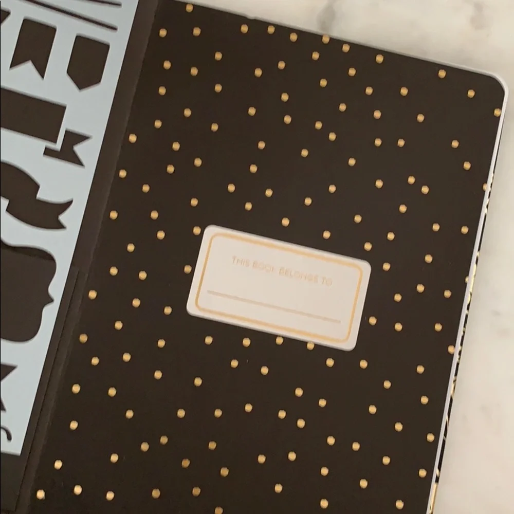 Vera Bradley Dotted Journal Vines Floral Black & Gold